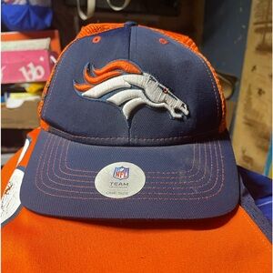 Blue and orange Broncos snap back hat one size fits all